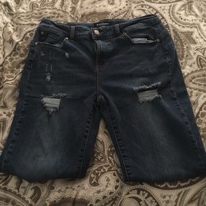 ENJEAN High Rise Ripped Skinny Jean Size 14